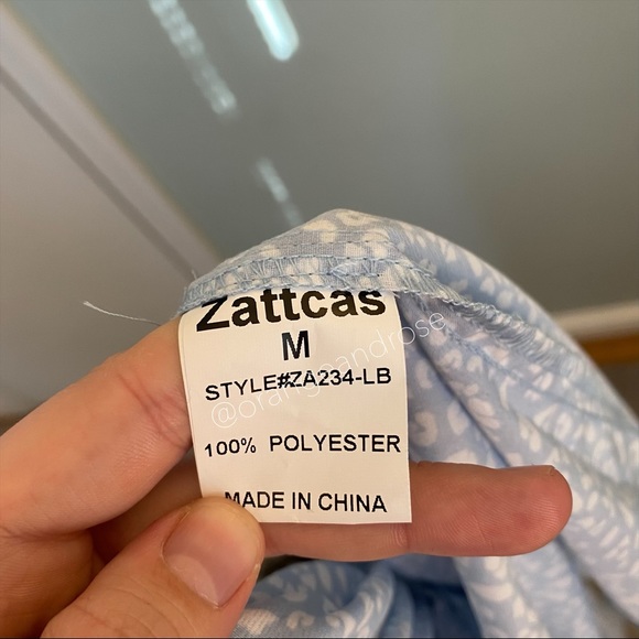 Zattcas Blue White Leopard Animal Cheetah Print Smocked Maxi Dress Comfy Medium - Picture 10 of 11